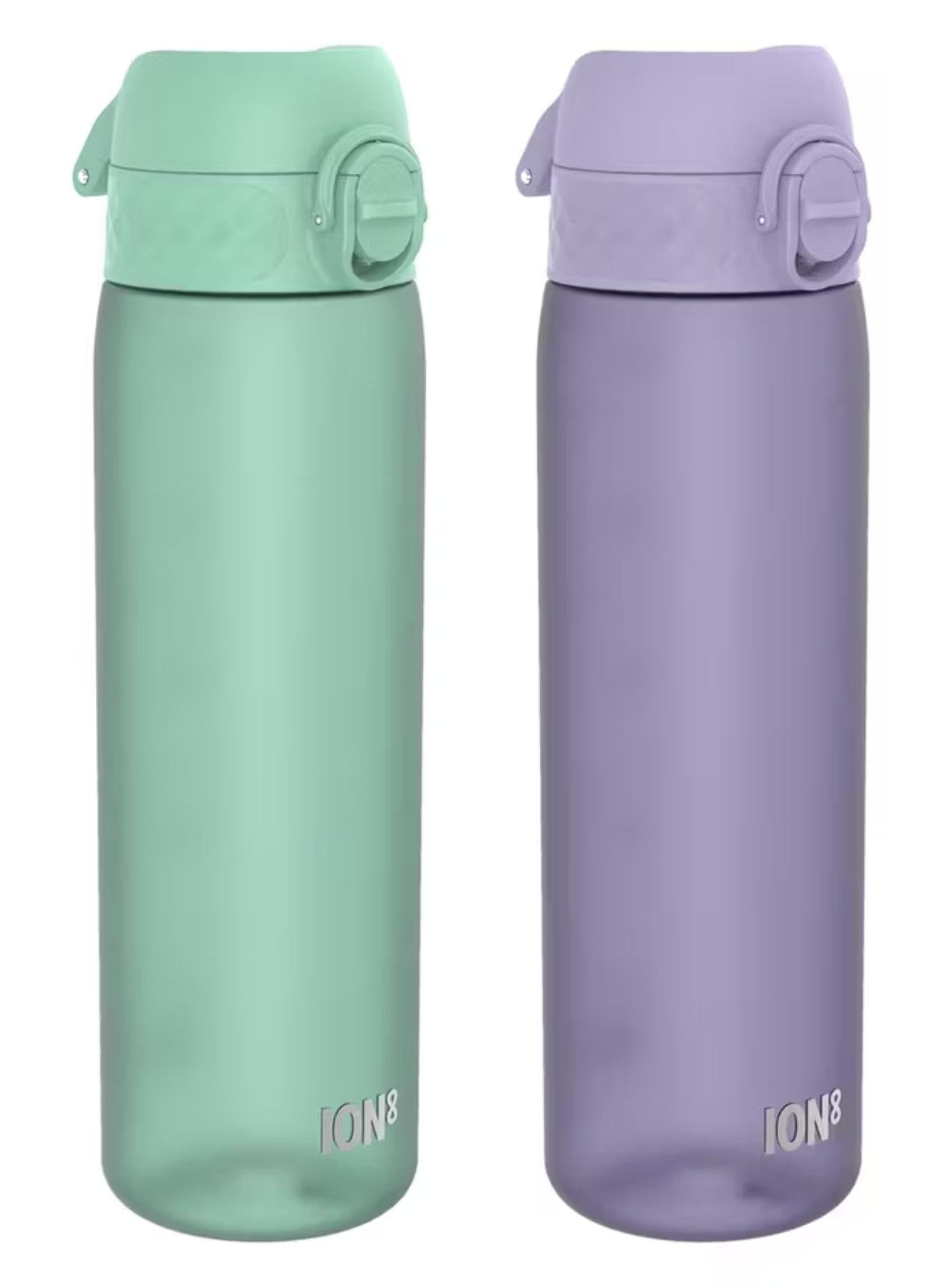 Ion8 Water Bottle Evo, 500ml/18oz, Leak Proof, Easy to Open, Secure Lock, BPA Free, Hygienic Flip Cover, Carry Handle, Teal Green / Purple