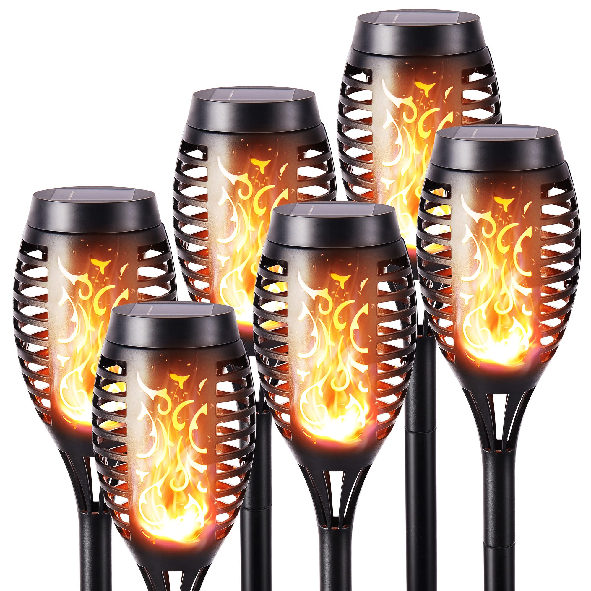 Geemoo 6 Pack Solar Flickering Waterproof Flame Solar Torch Lights - Sold by Geemoo / FBA