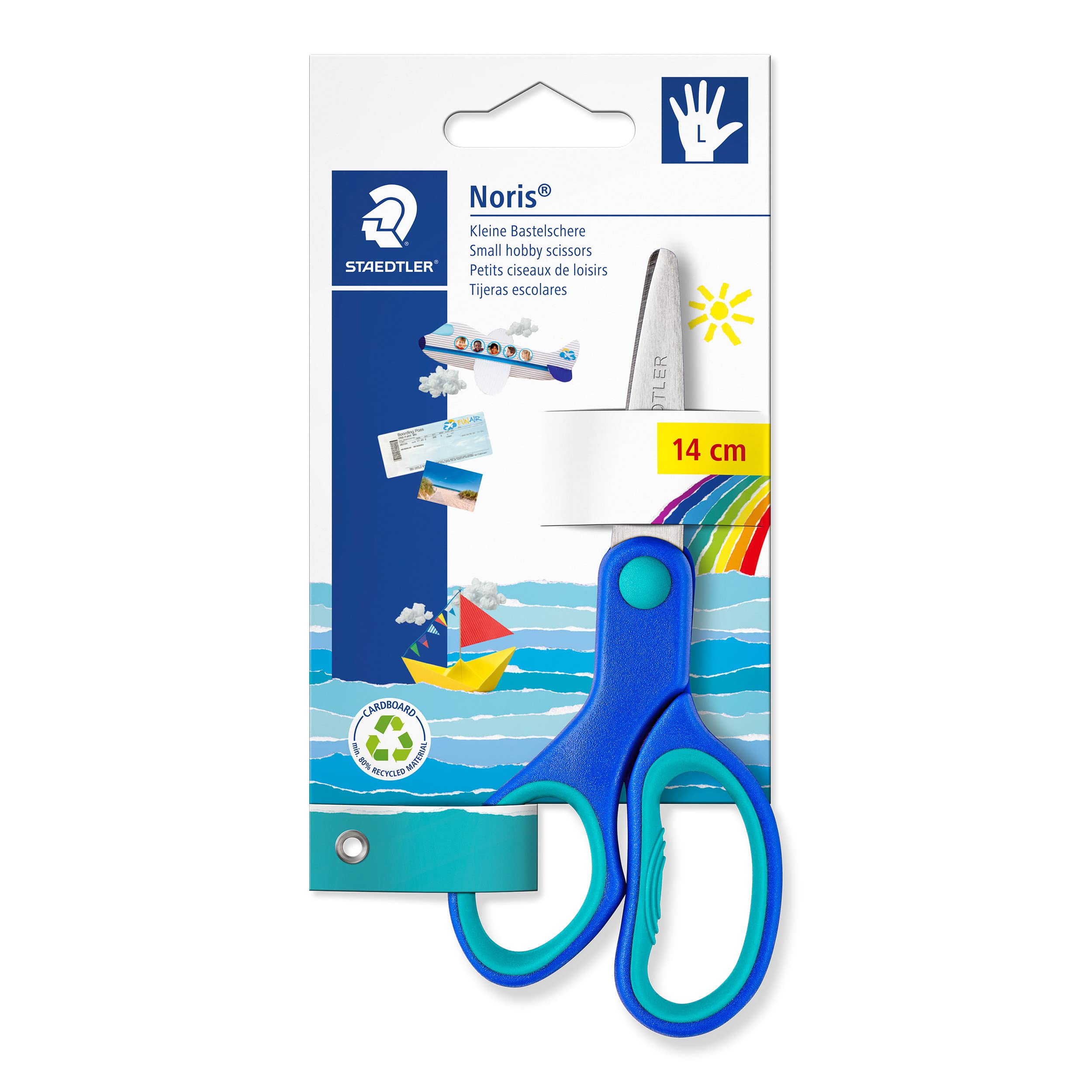 Staedtler 965 14LNBK Noris Scissors for Children - Left-Handed, 14cm (Pack of 1)