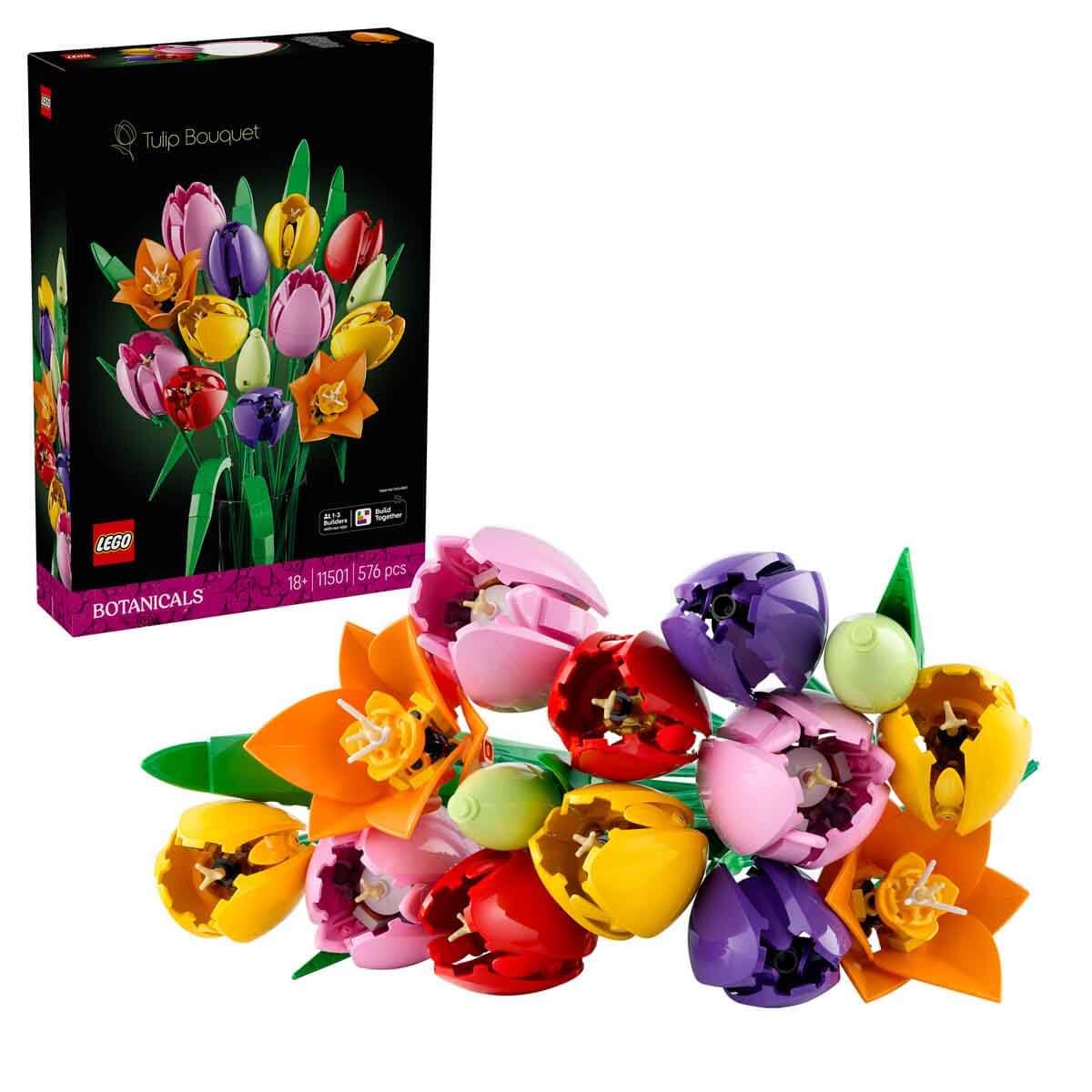 LEGO Botanicals Tulip Bouquet Artificial Flowers Building Set for Adults incl. 14 Faux Tulips 11501 At Checkout Like New Amazon Resale
