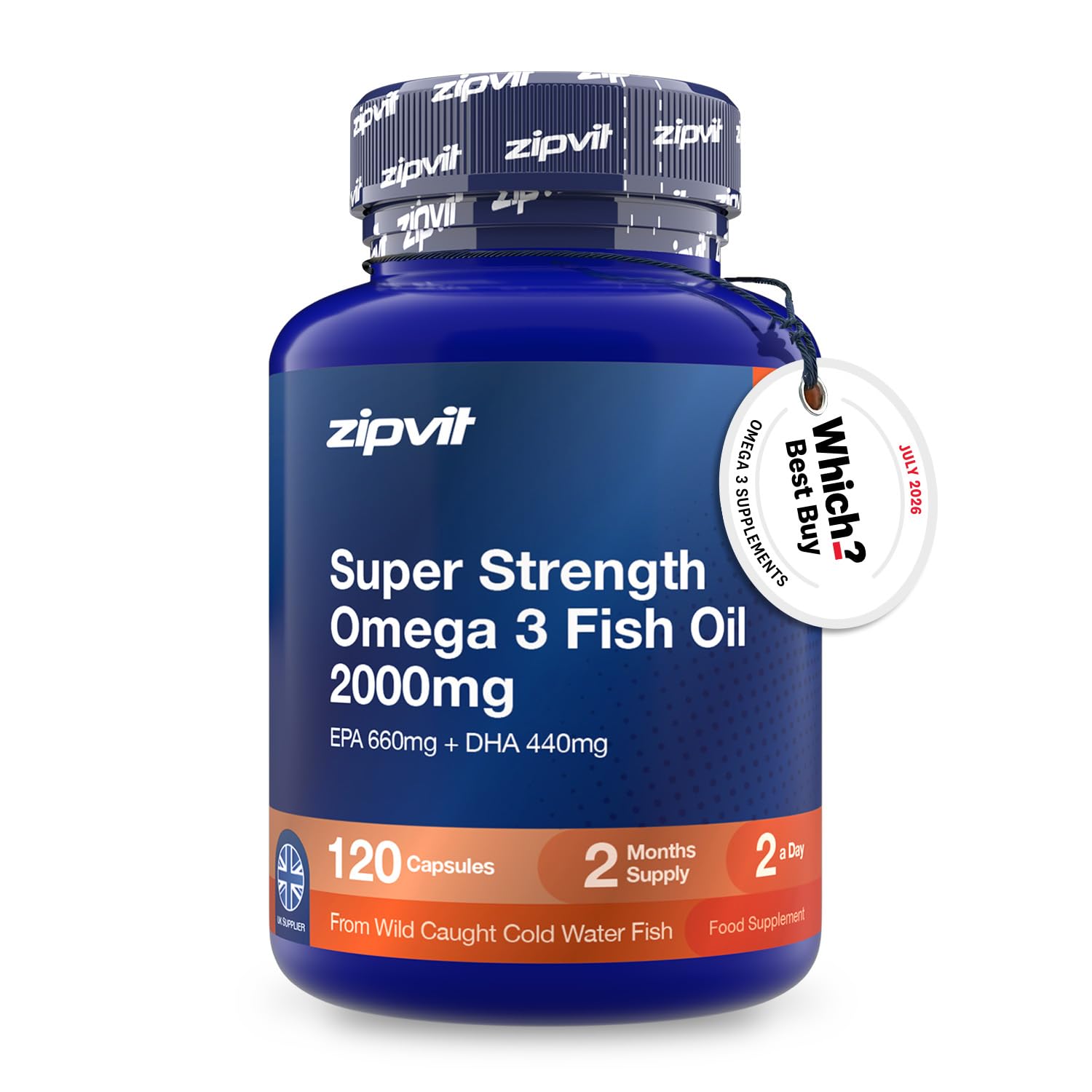 Zipvit Omega 3 Fish Oil 2000mg - EPA 660mg DHA 440mg - 120 Softgel - Sold by Zipvit / FBA