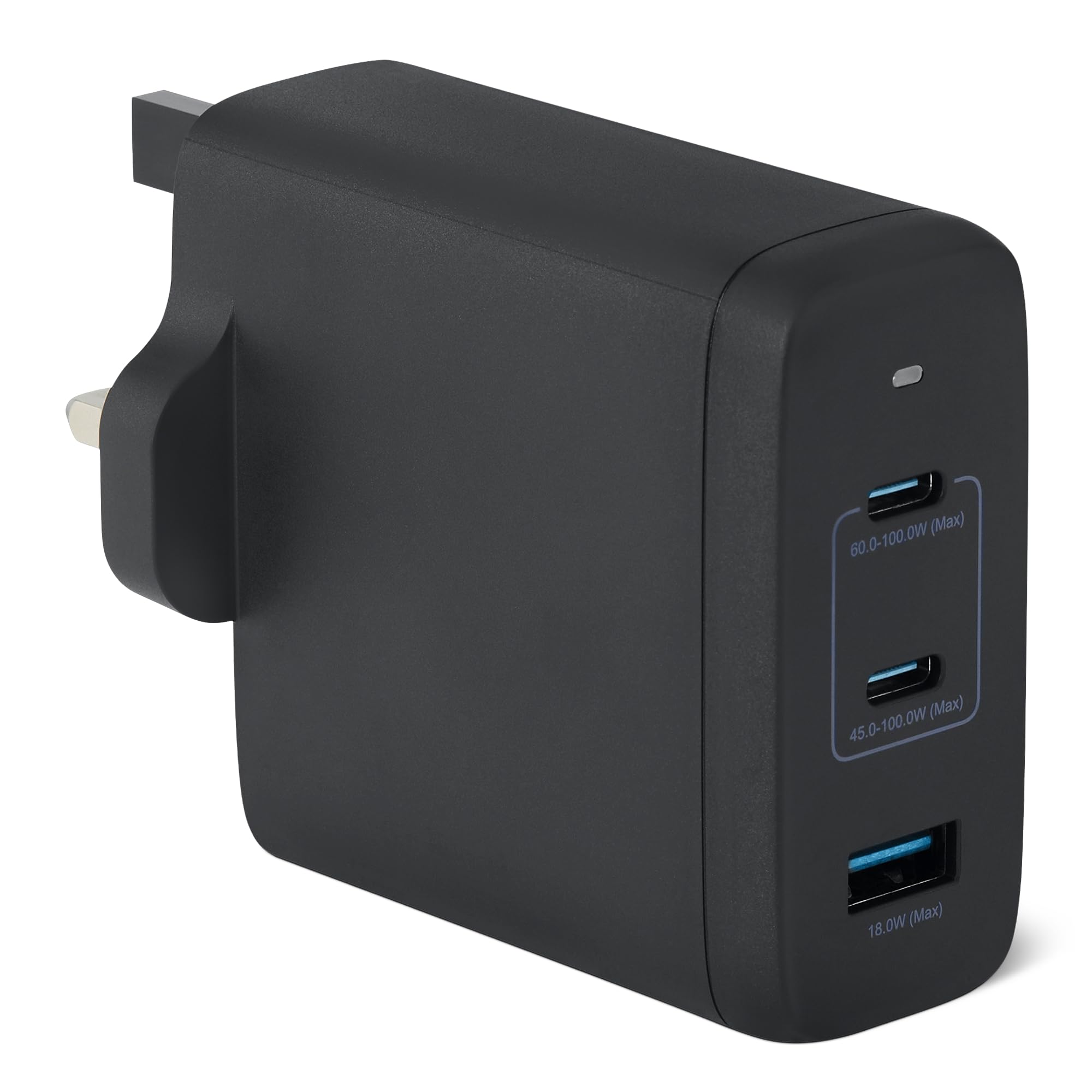Amazon Basics Fast Charging USB C Nano GaN Wall Charger, 120W 3-Port for Laptops Tablets Phones, Black