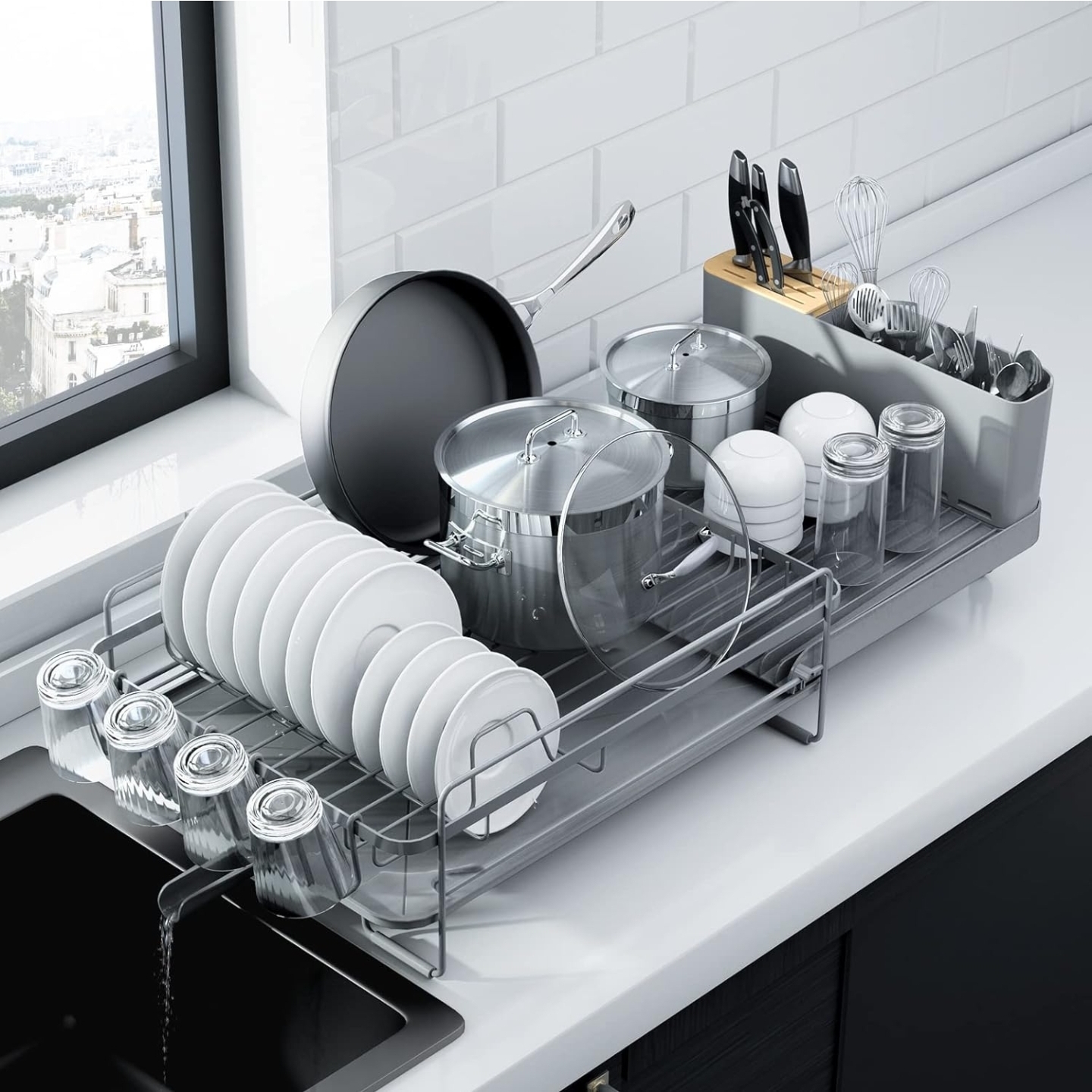 Kitsure Dish Drainer Rack - Extendable Dish Drainer Sold By LILIWAIWAI-EU On Amazon Haul With Auto Discount