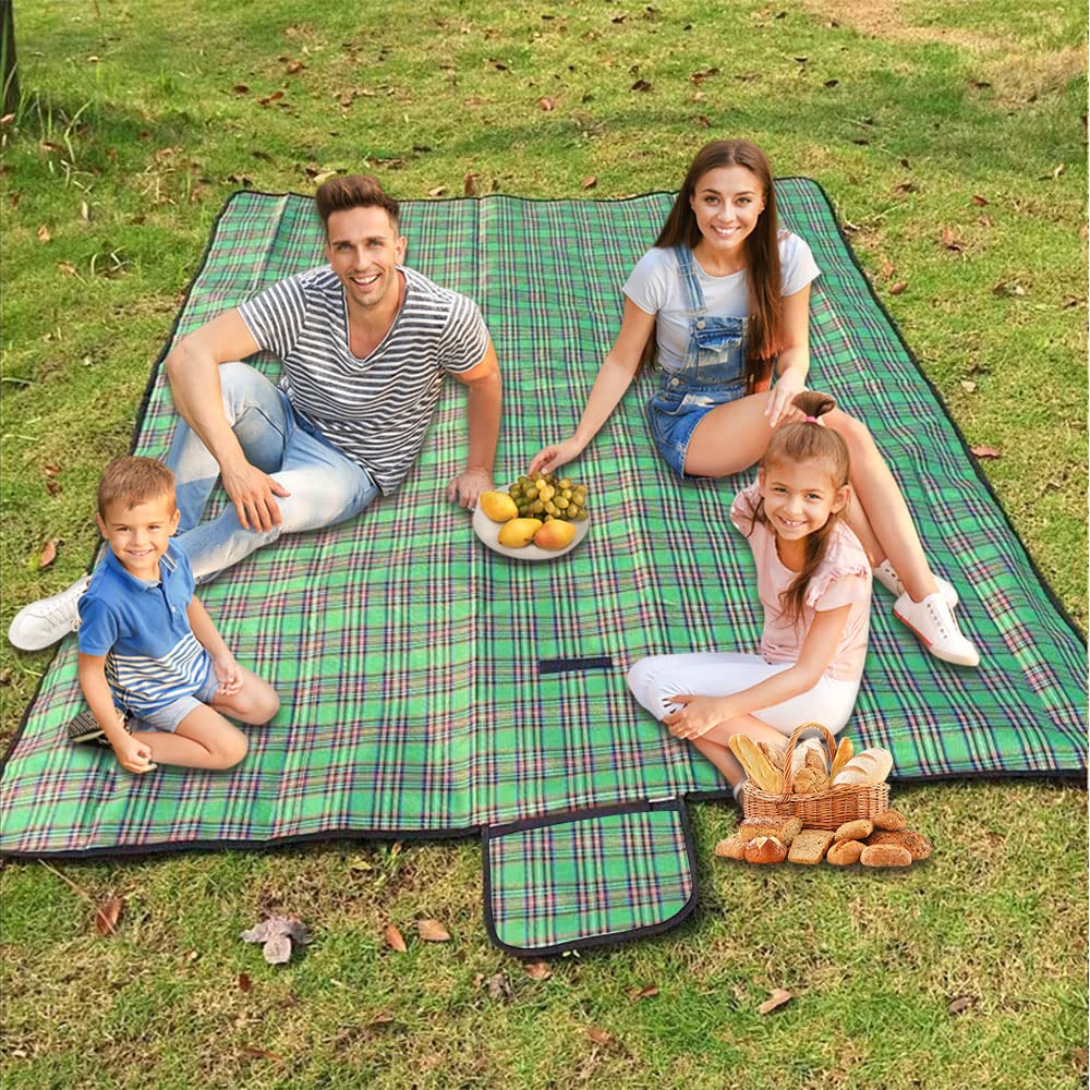 Armo Extra Large Tartan Picnic Blanket With Carrying Handle 200cm x 200cm