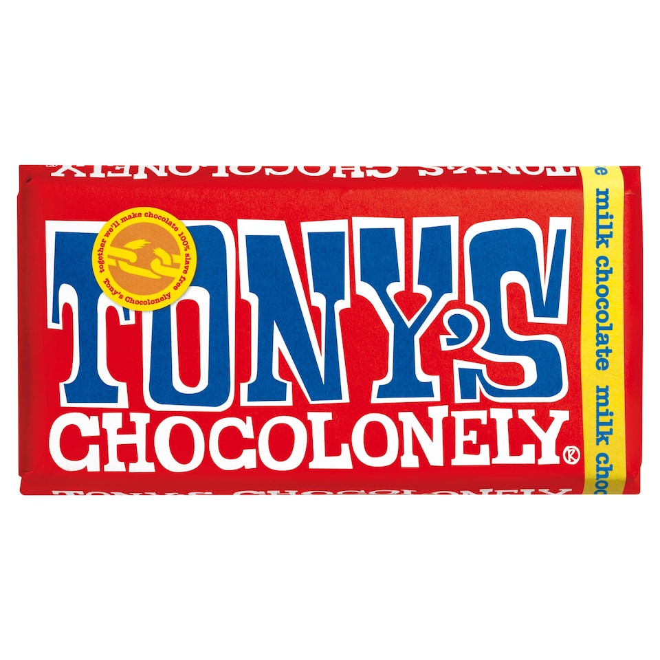 Tony's Chocolonely Milk Chocolate / Everything Bar / Chip Cookie / Pecan Caramel / Caramel Salt / Rice Caramel / Hazelnut 180G - Clubcard
