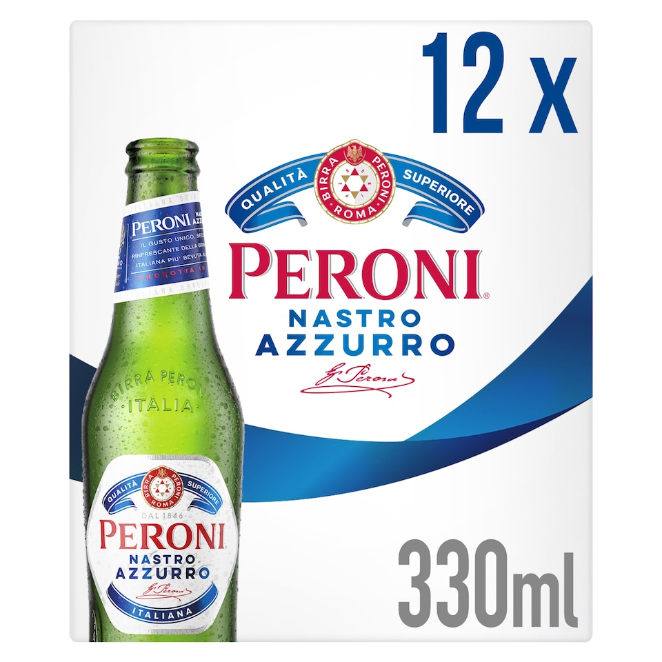 12x330ml Peroni Nastro Azzurro Beer Lager Bottles Clubcard price - England