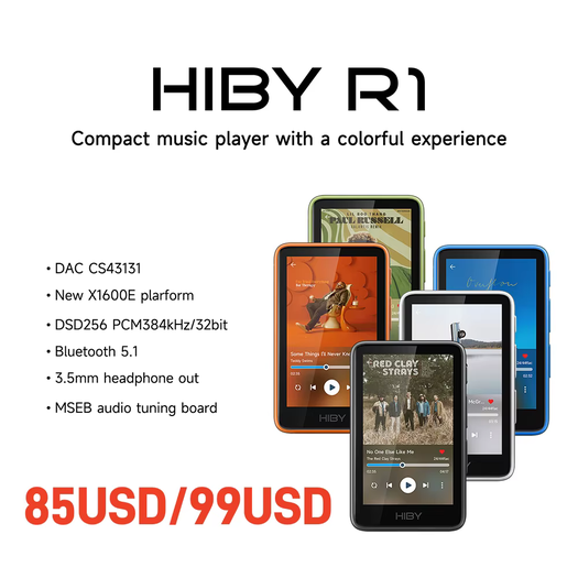 HiBy R1 HiFi Digital Audio Music Player ( 3" Touchscreen / microSD / Bluetooth / 3.5mm / DSD / LDAC / Aptx ) + cashback@HIBY Official Store