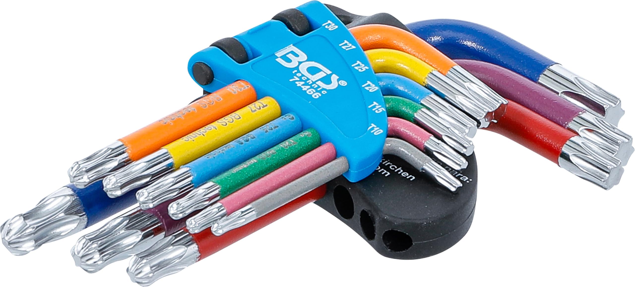 BGS 74466 | L-Type Wrench Set | Multicolour | Short | T-Star (for Torx) with Ball Head T10 - T50 | 9 pcs