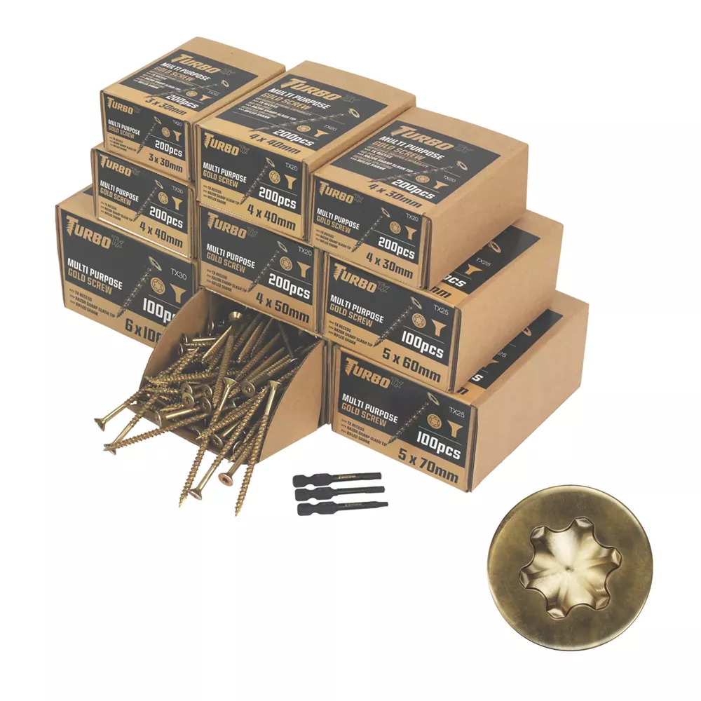 Turbo TX TX Double-Countersunk Multi-Purpose Screw Trade Pack 1400 Pieces (free c+c)