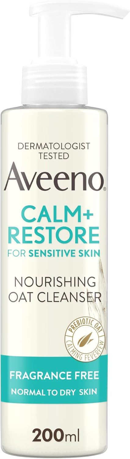AVEENO Face CALM+RESTORE Nourishing Oat Cleanser 200ml (£3.40/£3.60 S&S)