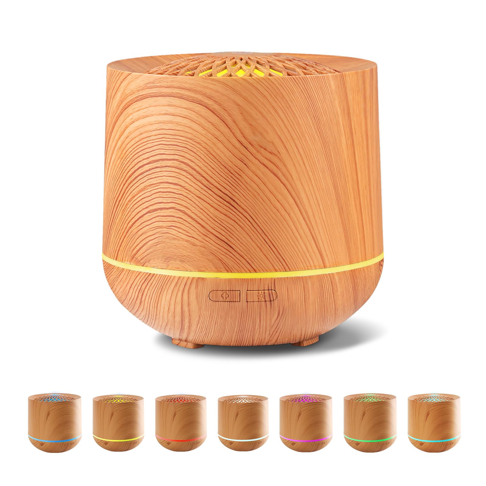 Diffuser, 300ml Ultrasonic Aroma Diffuser for Essential Oils, with 7-Color LED Light & Auto - Nixtrve Store FBA