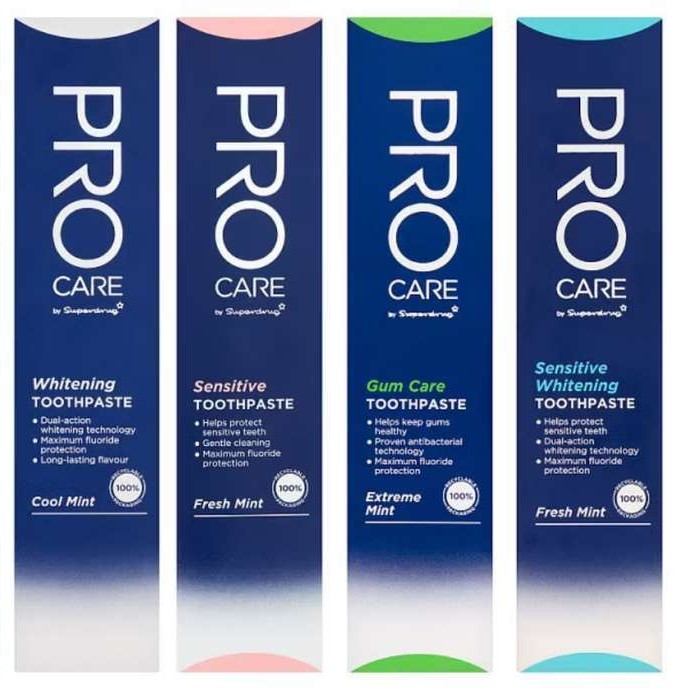 ProCare Toothpaste 75ml ( Whitening/ Sensitive/ Gum Care/ Sensitive Whitening) Members Price ( 42p With SD) + Free C&C