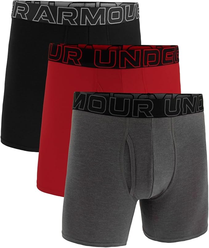 Under Armour Men's 3-Pack Performance Cotton Boxer Brief, 6" Inseam L ,XXL, 3XL, 4XL