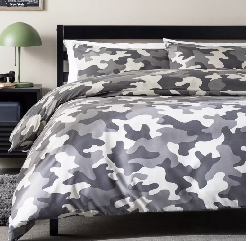 Argos Home Camo Grey Kids Bedding Set - Single / Double £7.33 - Free C&C