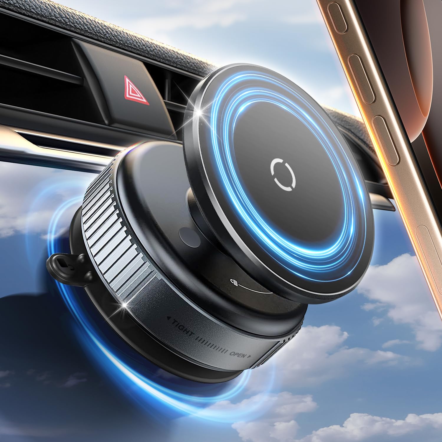Vacuum Magnetic Car Phone Holder (360° Rotatable Suction Cup Mount for Windshield/Dashboard). Sold & dispatched by Haul Global