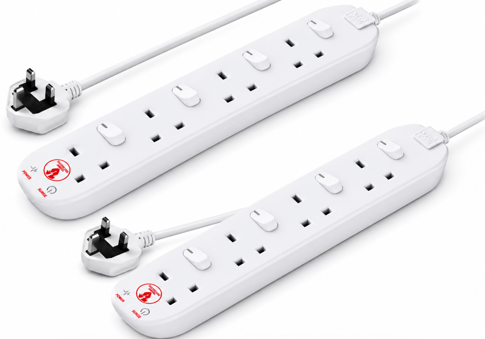 2 x Masterplug Four Socket Extension Lead, 2m Cable, Individual Switches, 4-Way (£6.65 Each) Sold By Amazon Via Haul