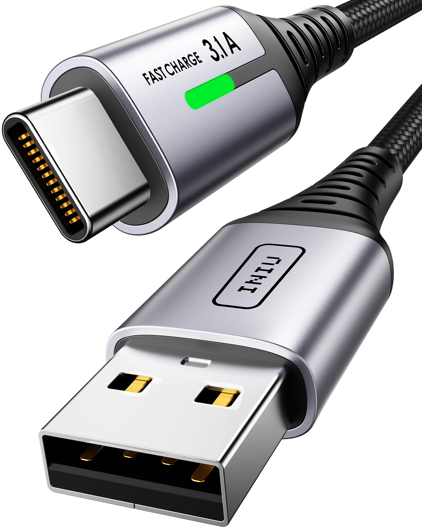 INIU USB C Charger Cable, 2m USB A to USB C Cable 3.1A Fast Charging, Nylon Braided, High Speed Charging w/discount by SimpleLife LLC FBA