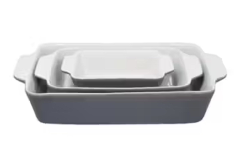 George Home Grey Ceramic 3-Piece Roaster Set
