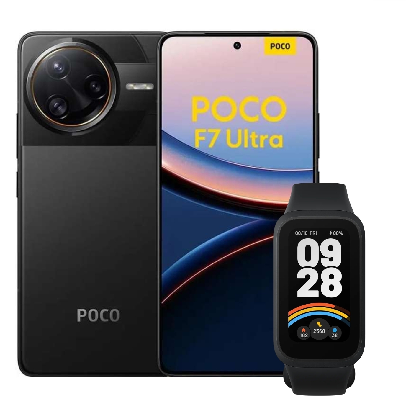 Xiaomi POCO F7 Ultra Smartphone, 512GB, Black, 5300mAh battery, 120W HyperCharge + FREE smart Band 9 Active with coupon & discount