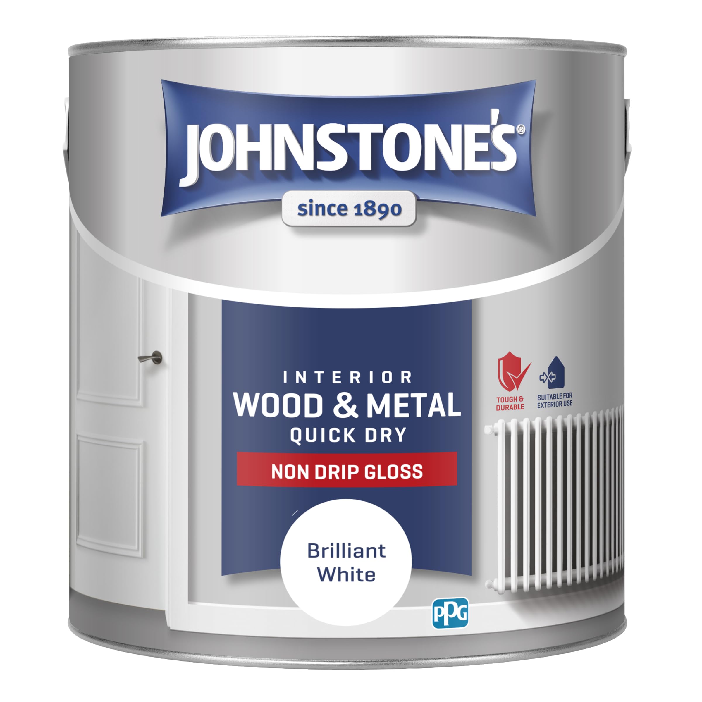 Johnstone's - Gloss Wood & Metal Paint - Brilliant White - 2.5L