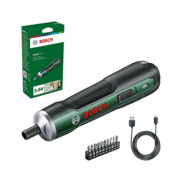 Bosch PushDrive 3.6V Li-ion Cordless Auto-feed screwdriver (1 x 1.5Ah) - 06039C6002 + 3 Year Guarantee (free c+c)