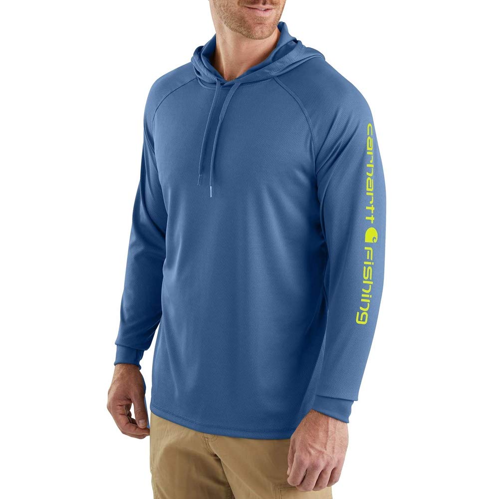 Carhartt Herren T-Shirt Fishing Hooded T-Shirt L/S Inf. Blue Heather