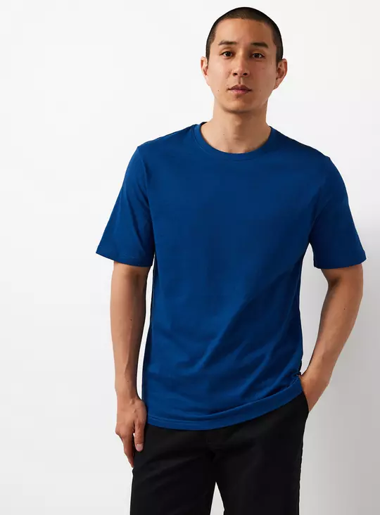 Blue Regular Fit Cotton T-Shirt Sizes S,L,XL, XXL, XXL +Free C&C