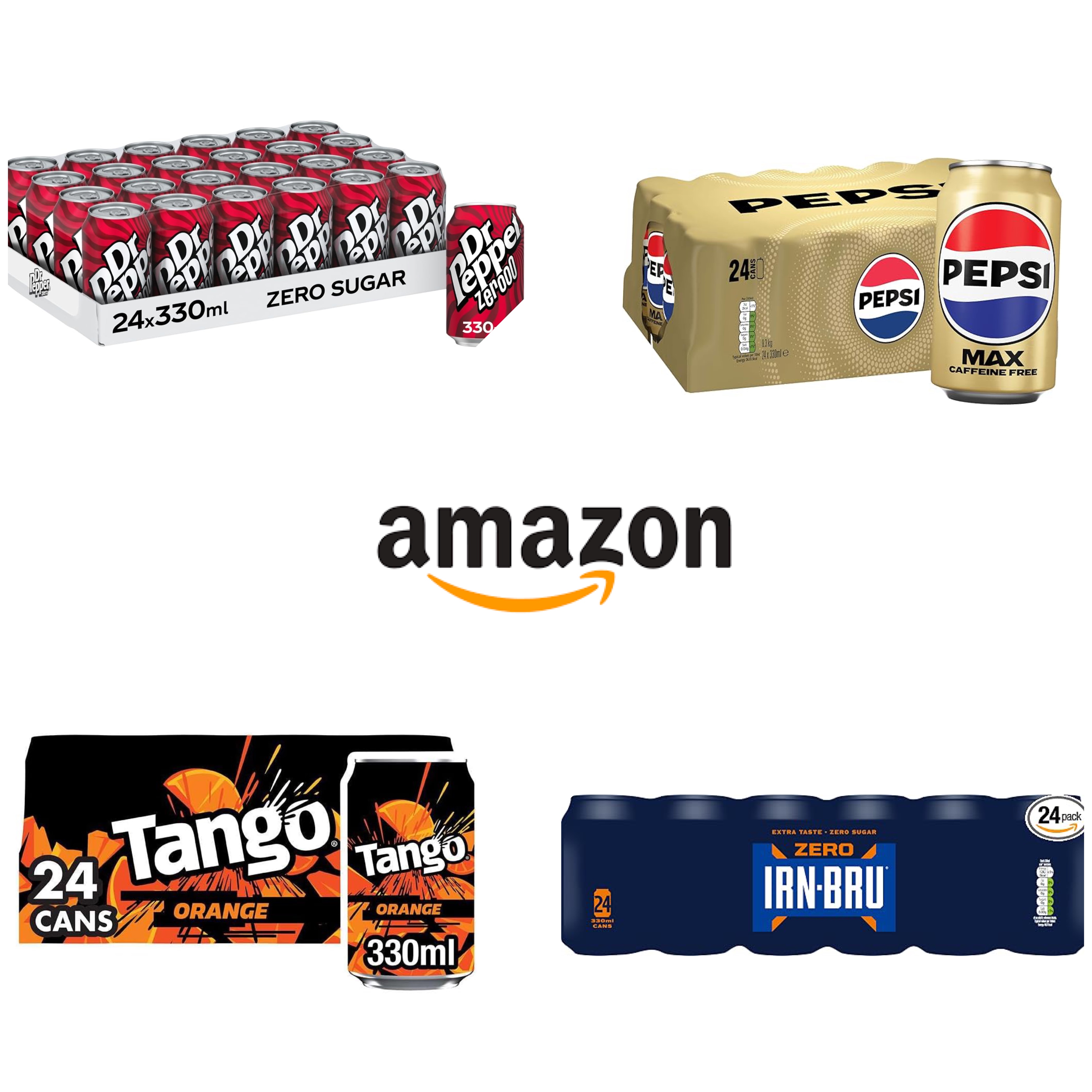 24 Pack Cans Of Pop Any 2 For £15 Mix & Match (Inc Dr Pepper, Irn Bru, Pepsi Max & Tango) Stacks With S&S Eg 2 x 24 Dr Pepper £11.71 S&S