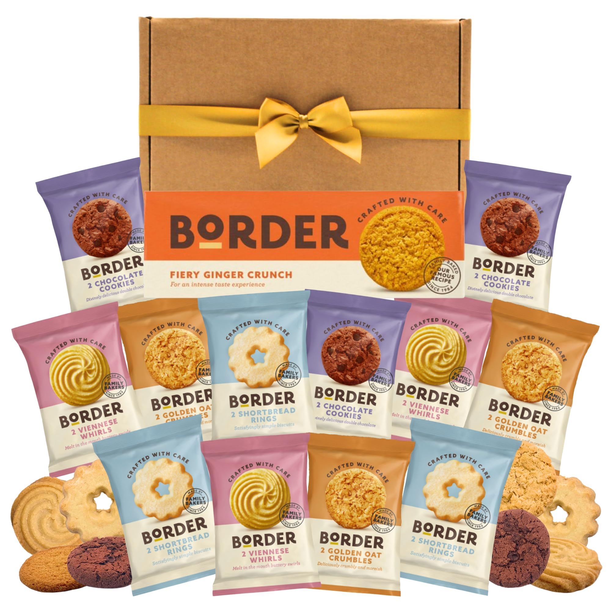 Mixed Biscuits Gift Set Hamper (36 Biscuits) - x12 Biscuits Twin Packs 4 Varieties With Ginger Biscuits 135g - Rosenetic / FBA