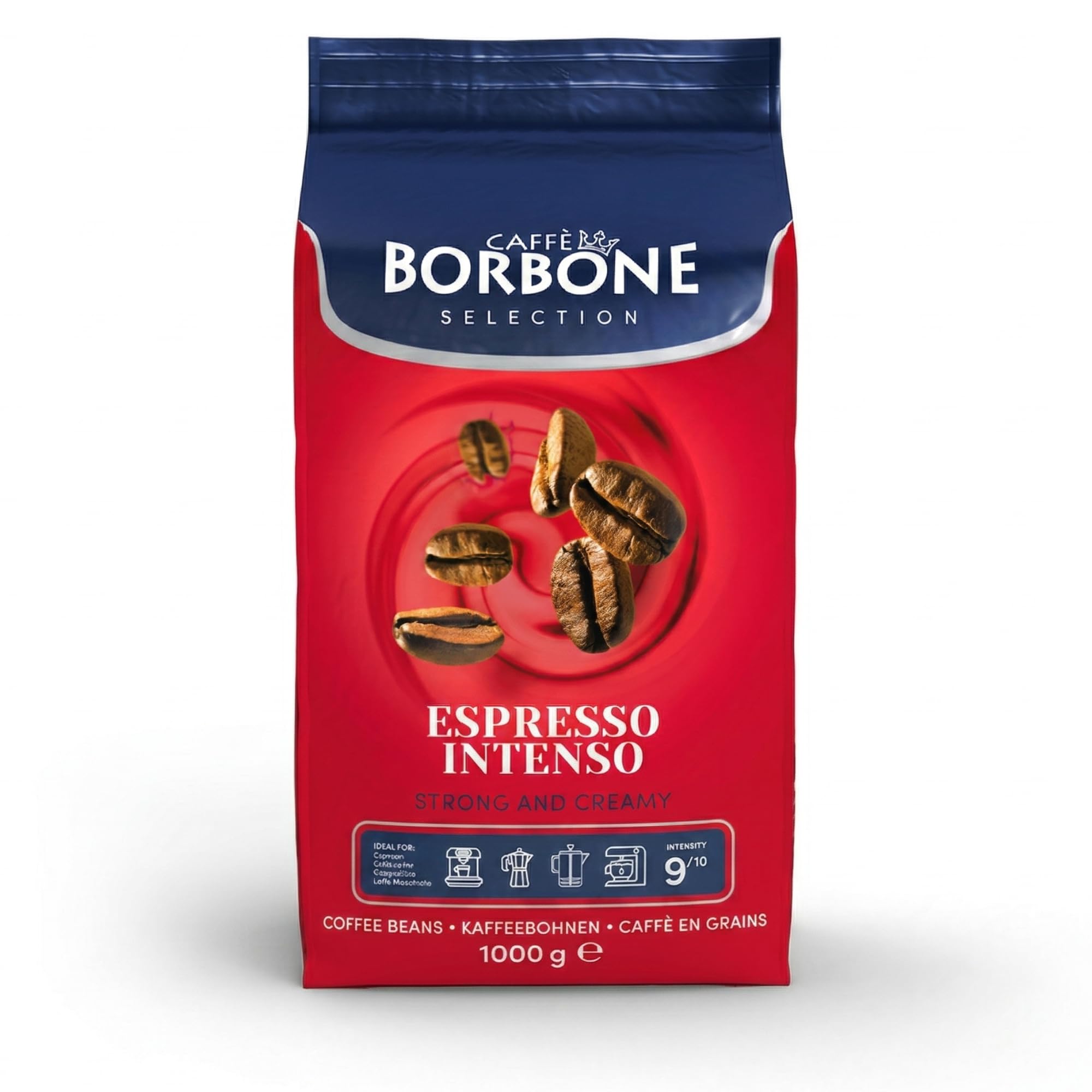 Caffè Borbone Roasted Coffee Beans - Espresso Intenso - Authentic Neapolitan Espresso - 1kg Pack