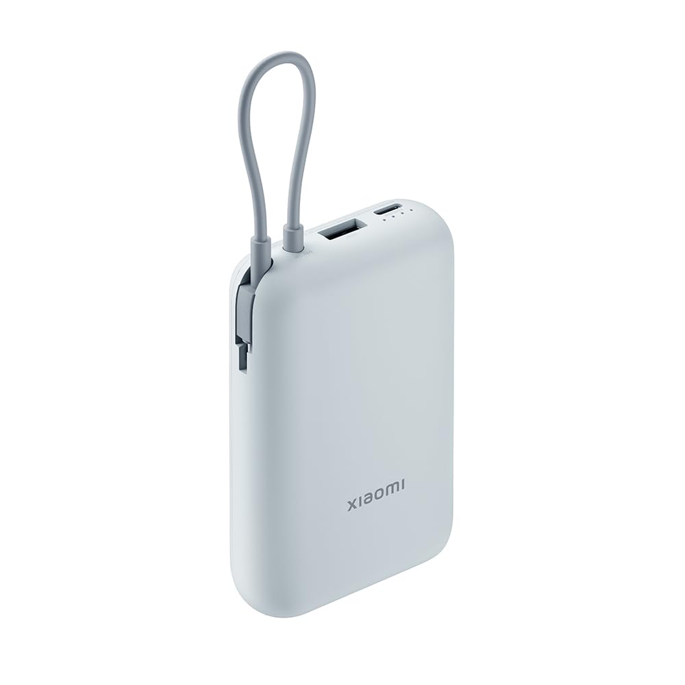 Xiaomi 22.5W Power Bank 10000mAh, Built-in USB C, Fast Charging, Ice Blue