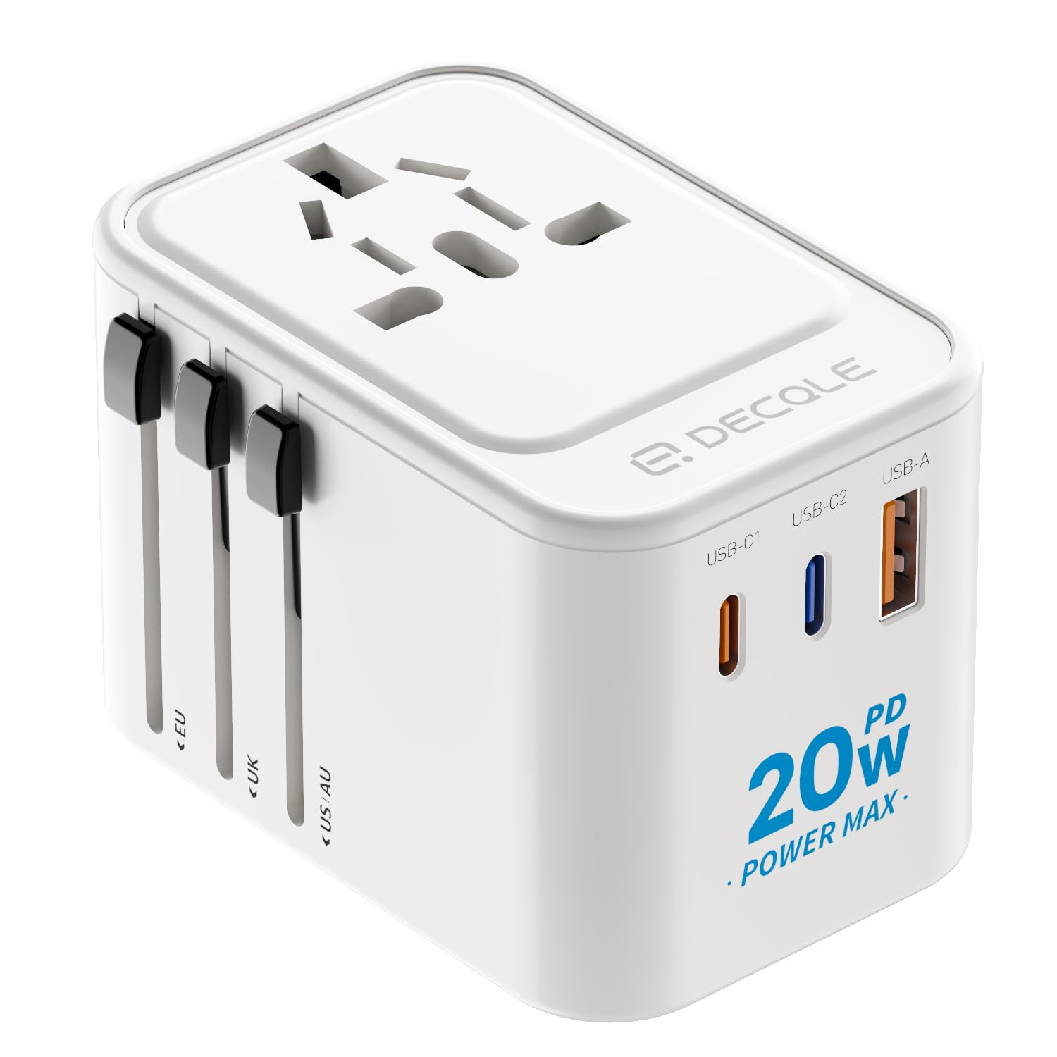Universal Travel Adapter for International Travel - EU UK US AU JP - Sold by MONGERA /FBA