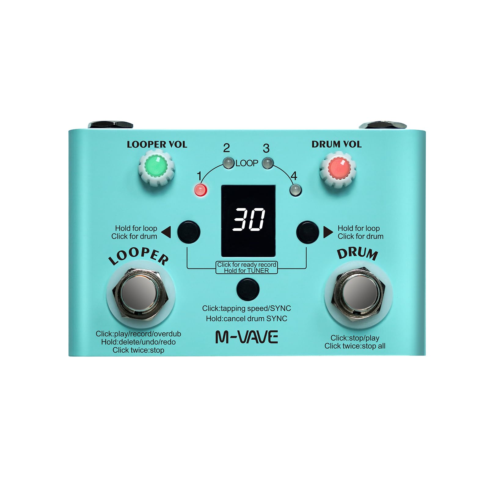Looper Pedal with Drum Machine, Mini Effect Pedal 2-in-1 with checkout discount - Sold by SENOUJIA / FBA