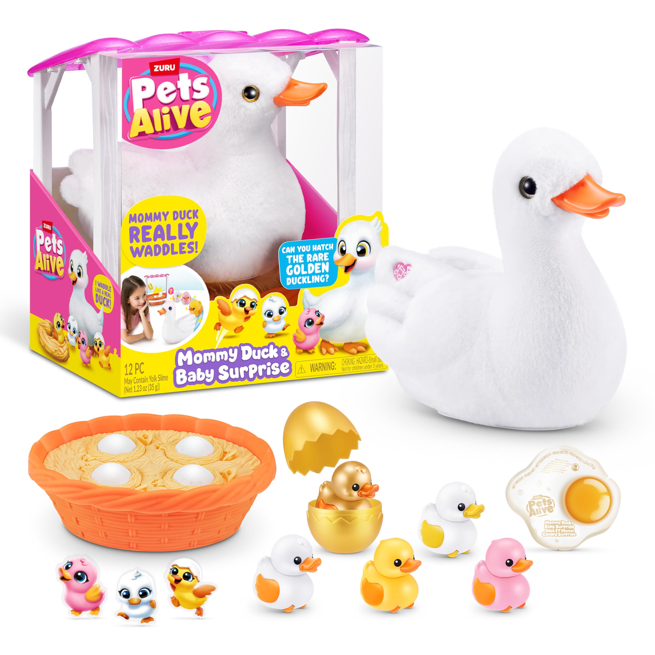 Pets Alive Easter Mommy Duck & Baby Surprise by ZURU, Interactive Hatching Toy with Ducklings