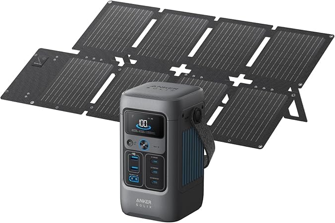 Anker SOLIX C200 DC, 192Wh Power Bank Station with 60W Solar Panel (Renewed) - Sold & Shipped by AnkerDirect UK
