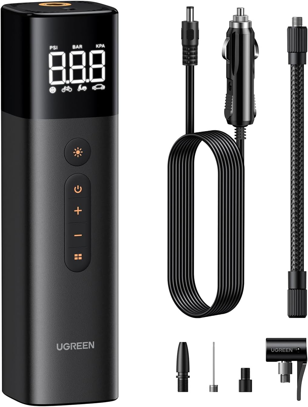 UGREEN Portable Digital Tyre Inflator 150 PSI 12V with Pressure Detection LED Light - Sold by UGREEN GROUP LIMITED UK / FBA