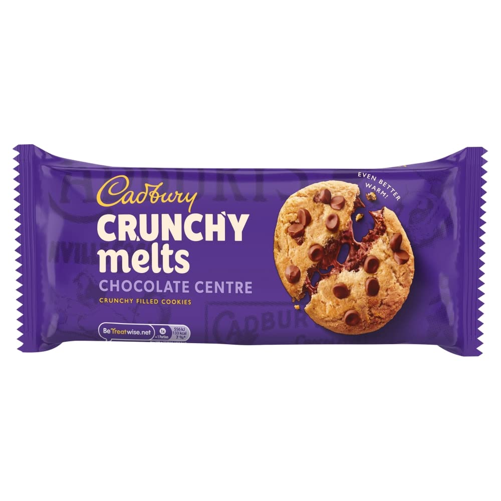Cadbury Crunchy Melts Chocolate Centre Chocolate Chip Cookies, 156g (£1.39 / £1.24 with s&s)