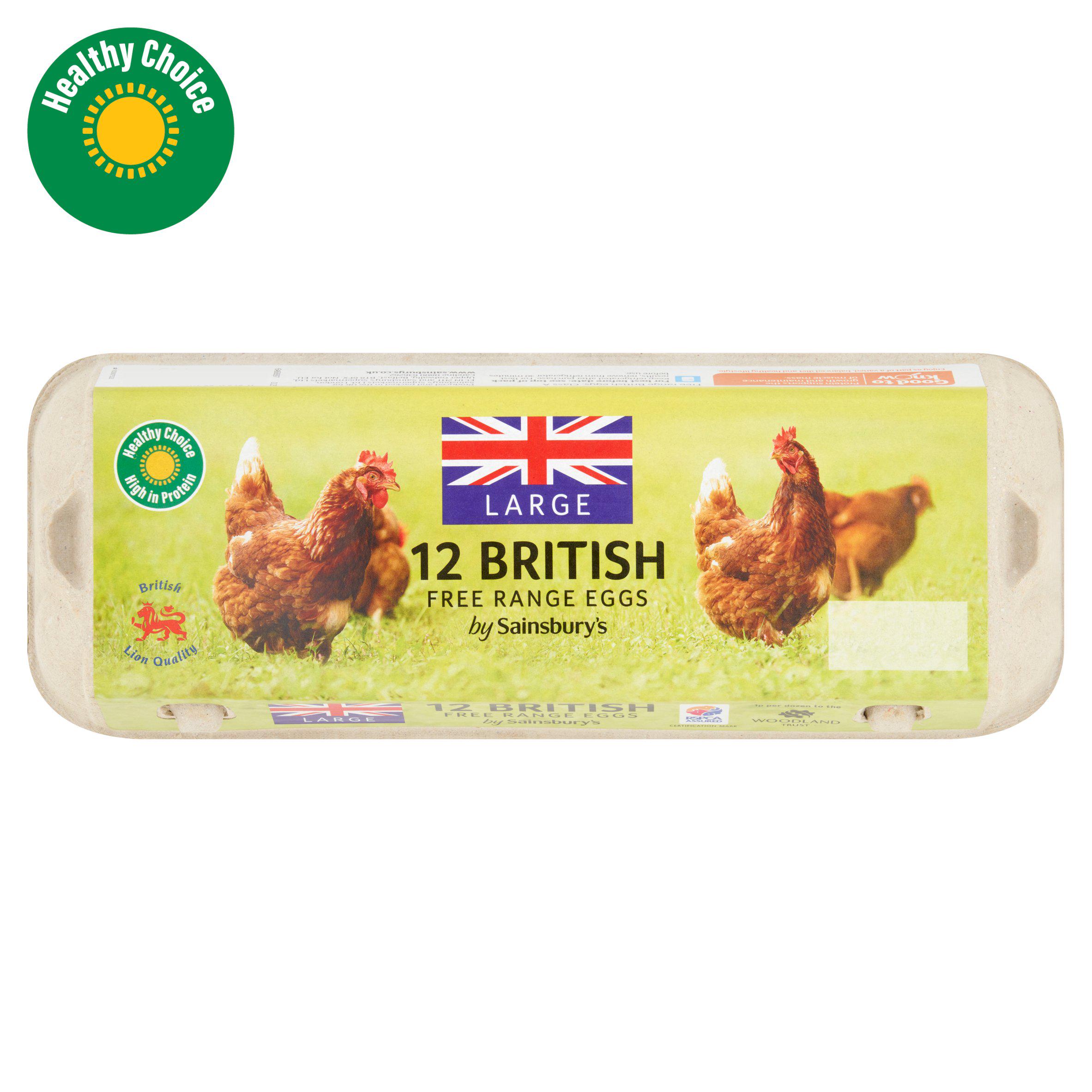 Sainsbury's British Free Range Eggs Large x12 (Nectar Price)