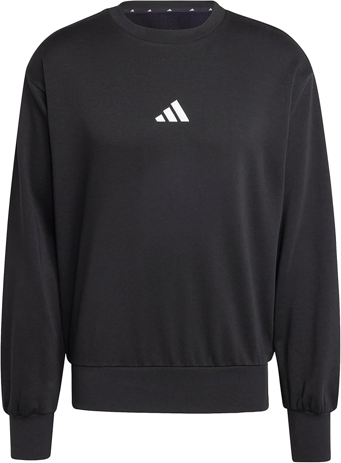 adidas Men's Essentials Feelcozy Fleece Sweatshirt, Black/White, Size L / Size M (£15.98)