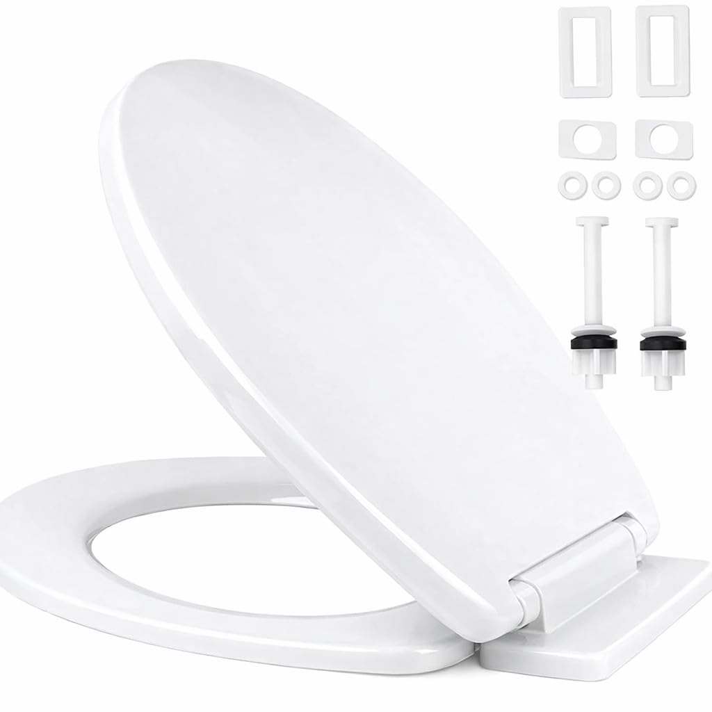 Ram White Soft Close Toilet Seat with Quick Release for Easy Clean