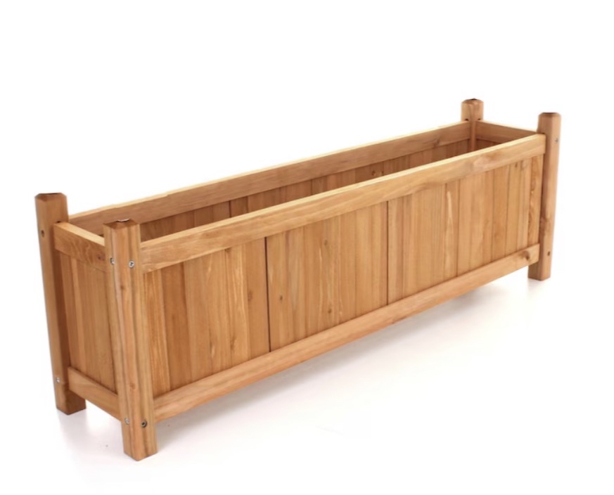 Groundlevel Large Contemporary Wooden Planter Outdoor Garden Herb Flower Box