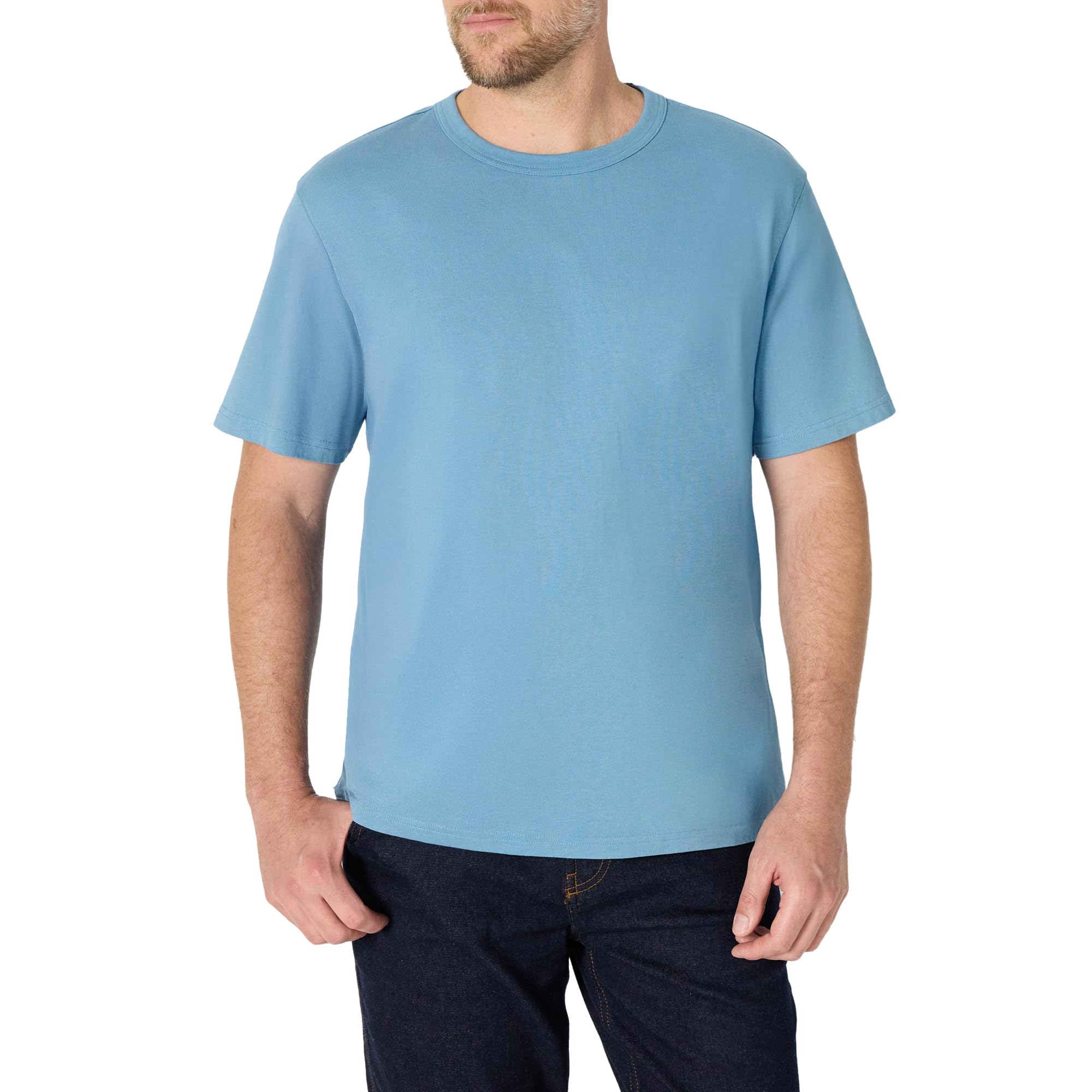 Amazon Essentials Mens Relaxed-Fit Heavyweight Cotton T-Shirt | Dusty blue | Size M only - £3.28 S&S