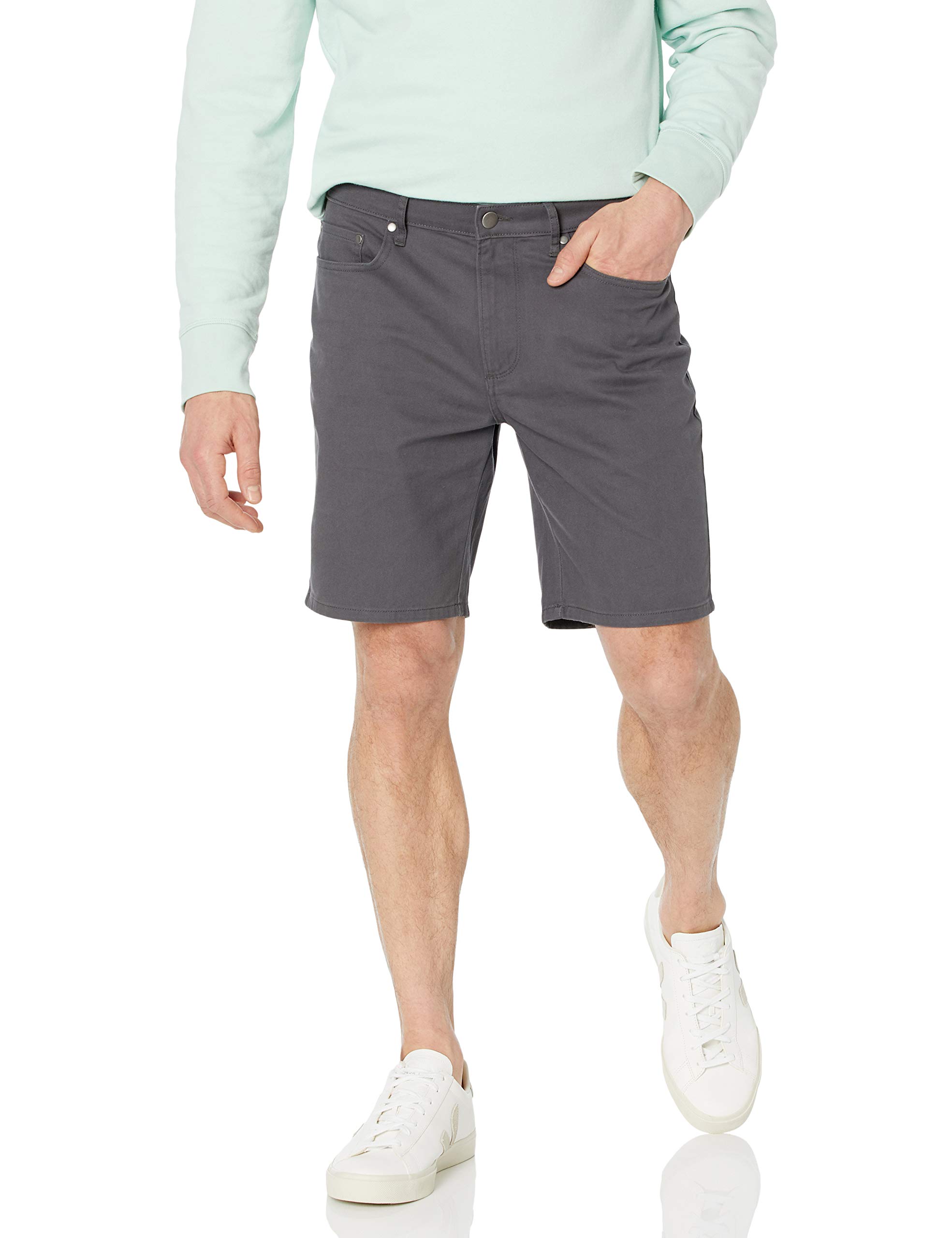 Amazon Essentials Men's Slim-Fit Stretch 9” Shorts - Grey Size 29W