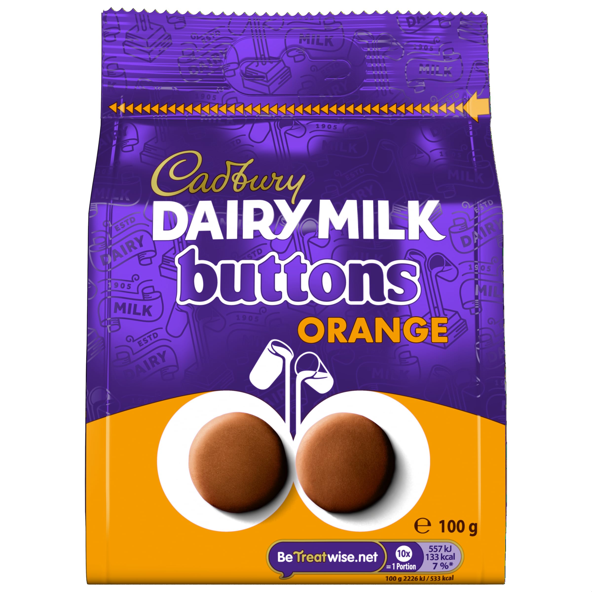 Cadbury Dairy Milk Chocolate Orange Giant Buttons, 100g (Pack of 1) With Voucher - S&S 96p/81p