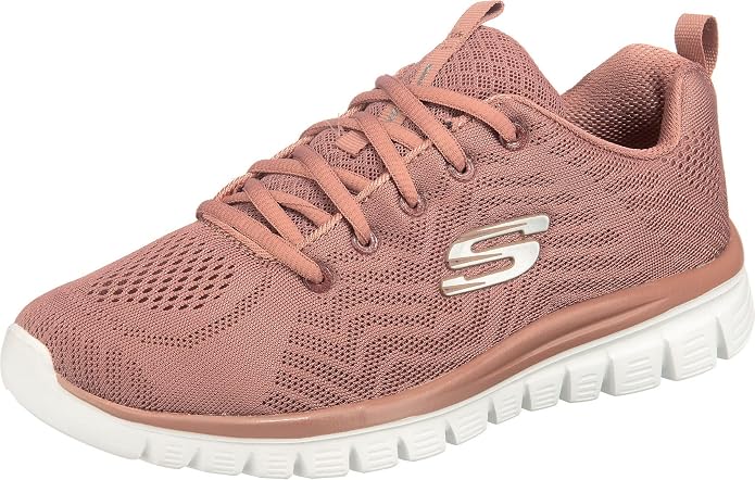 Skechers Women's Graceful Get Connected Sneaker - Mauve Mesh Trim