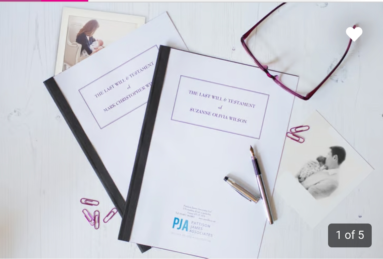 Professional Will Writing Service for One or Two – Single or Mirror Wills - By Pattison James Associates - w/Code