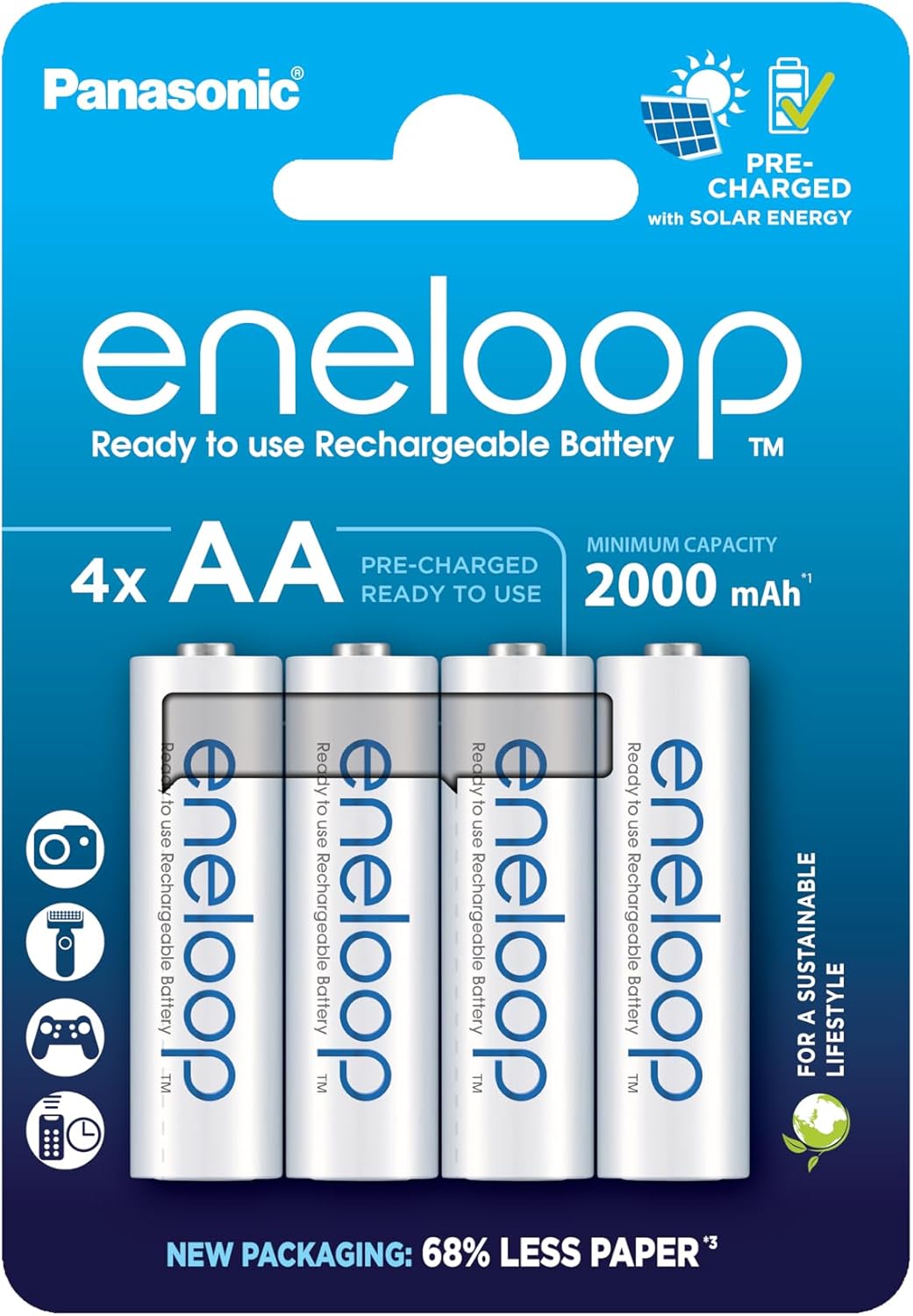 eneloop, AA/Mignon, Rechargeable Battery, Pack of 4, Capacity of 2000 mAh, 2000 Recharge Cycles - £9.28 S&S