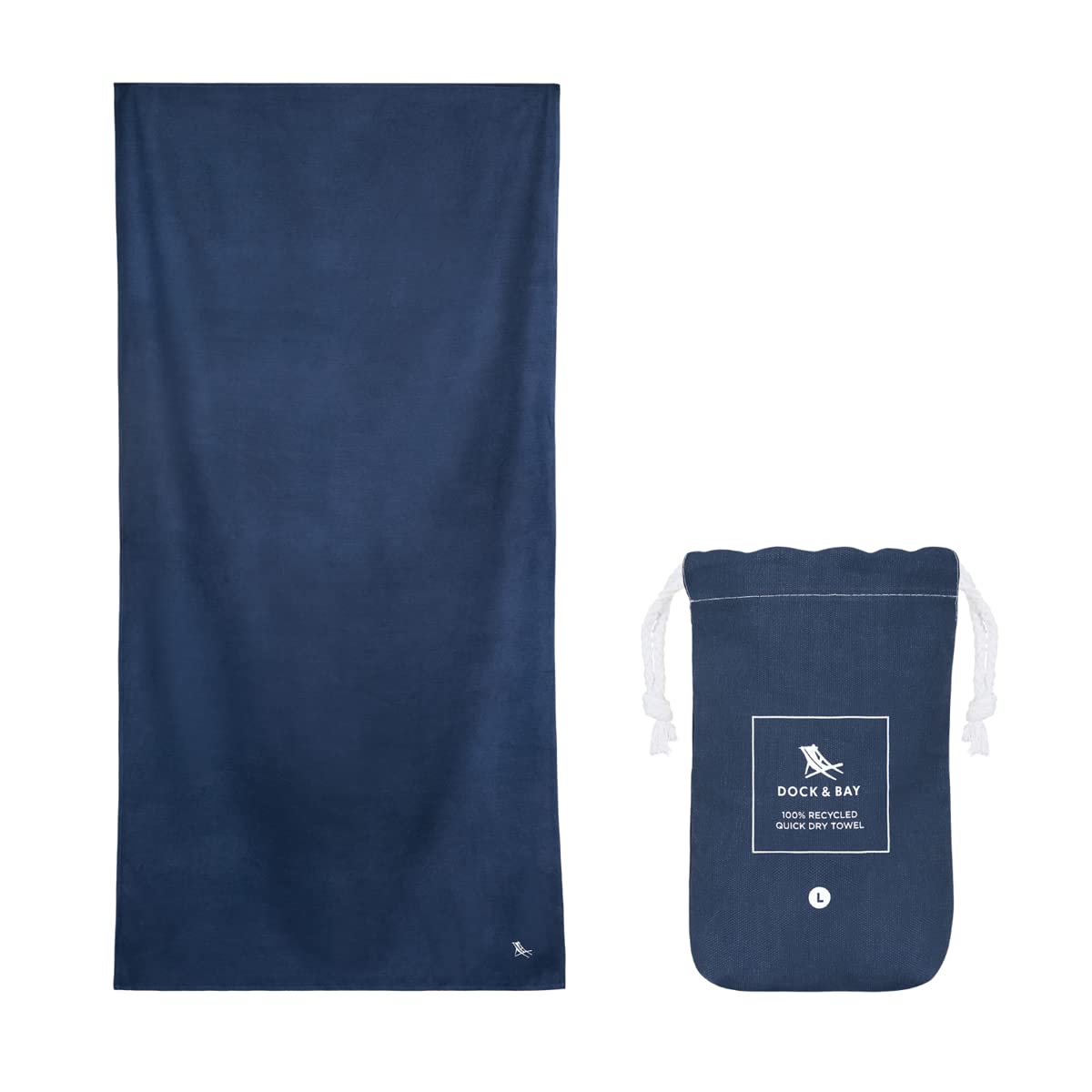Dock & Bay Beach Towel - Quick Dry, Sand Free - Compact, Lightweight- Deep Sea Navy - Large (160x90cm, 63x35") Sold by Dock & Bay FBA