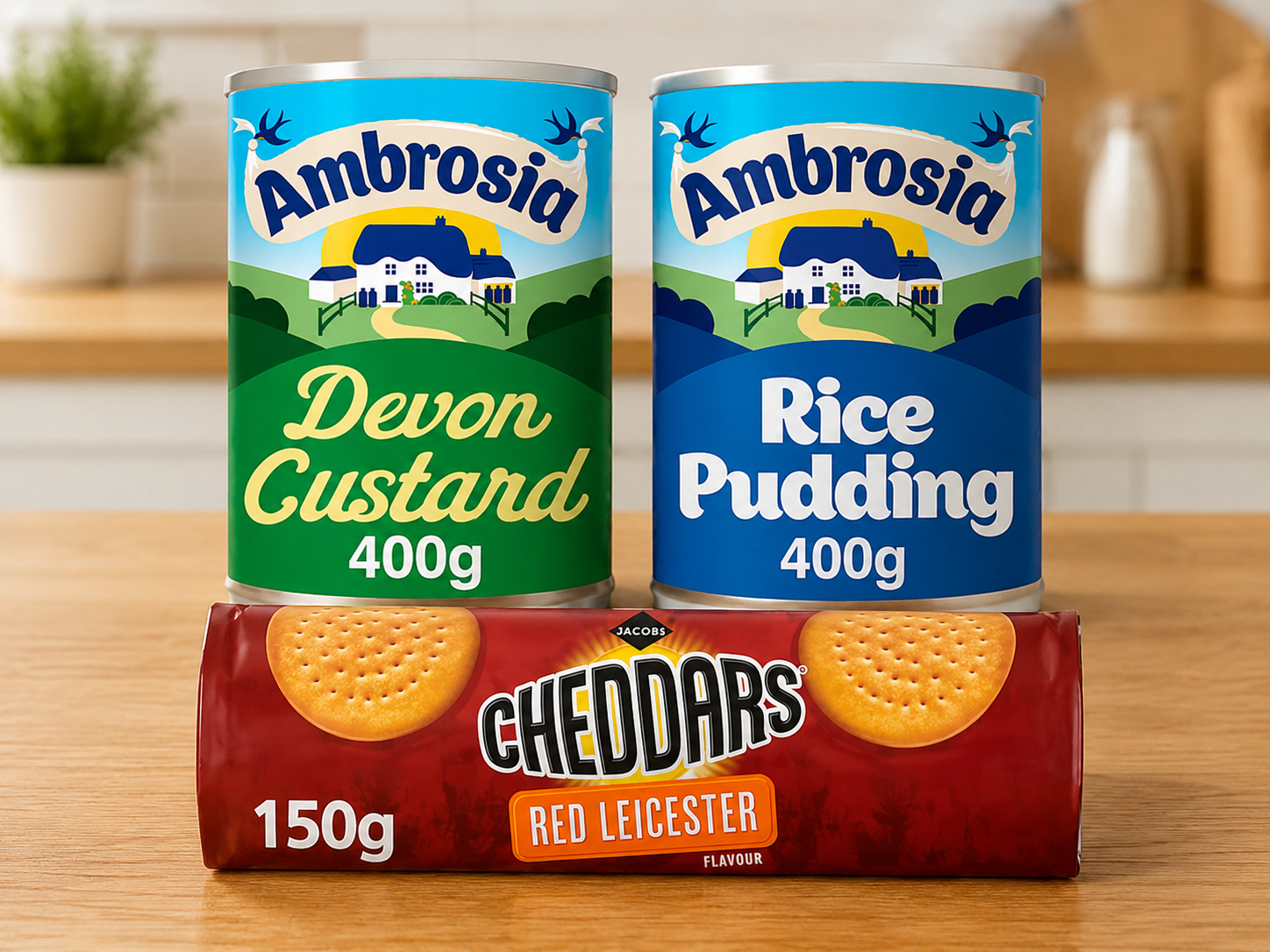 10 for £10 Mix & Match - Ambrosia Custard / Rice Pudding / Jacobs Cheddars - S&S £7.09