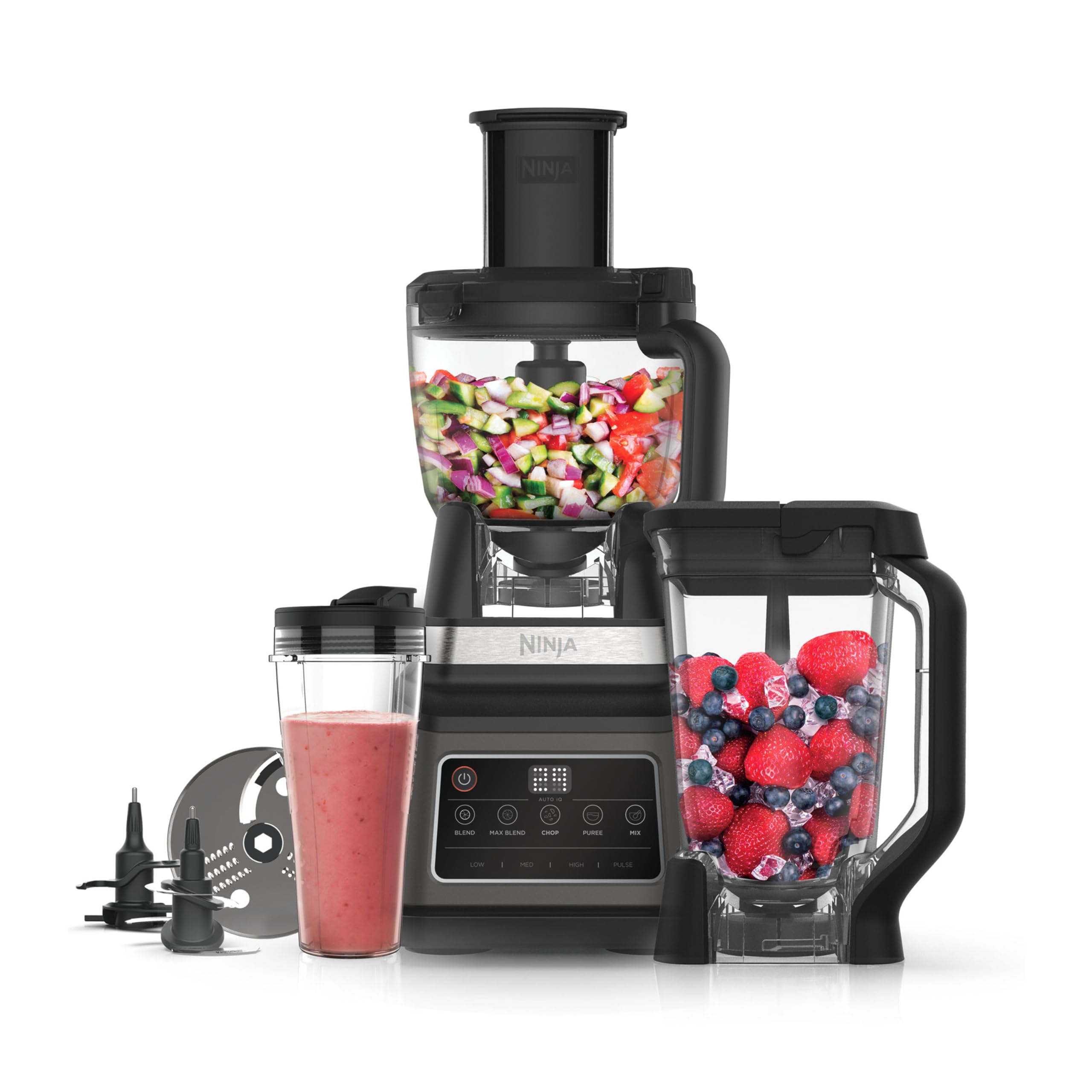 Ninja 3-in-1 Food Processor & Blender 1200W BN800UK Black